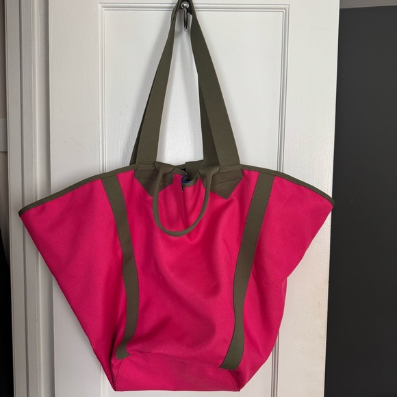 Rothy's Vibrant Pink,Olive, and Blue Reversible Tote Bag Casual, oversized, - Picture 8 of 12
